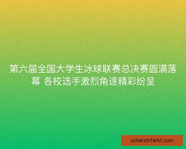 第六届全国大学生冰球联赛总决赛圆满落幕 各校选手激烈角逐精彩纷呈